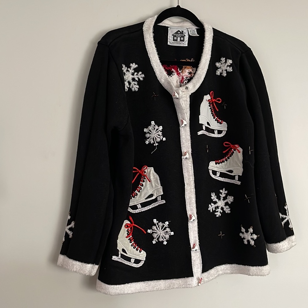 Vintage Storybook Knits Womens Skating Dream Cardigan Sweater Sz 1X** - Picture 4 of 16